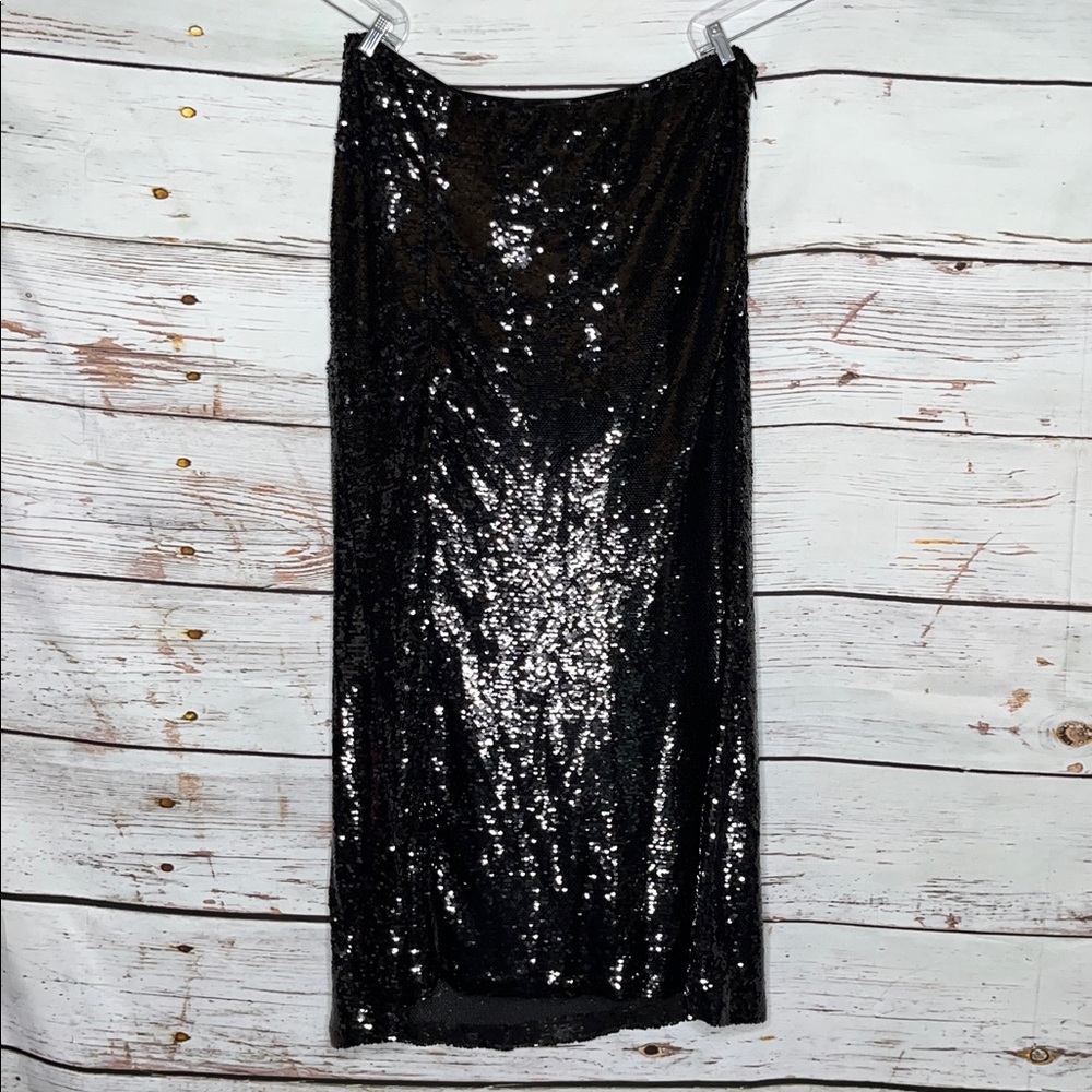 Johnny Wujek x Prom Collection NWT Size 3X Elegant Black Sequin Maxi Skirt